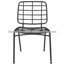 Silla de comedor de metal con cable negro industrial